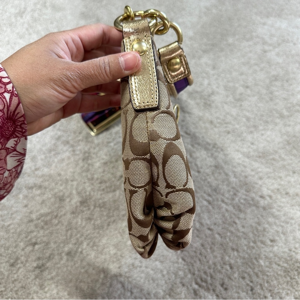 RARE Coach Poppy Tartan Applique Groovy Crossbody Shoulder Bag Brown Monogram - Picture 7 of 16